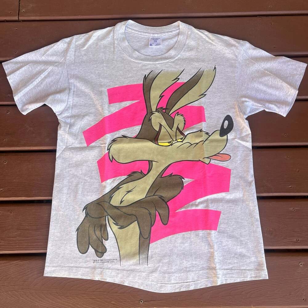 Vintage Looney Tunes Coyote College Ware T-Shirt 1993 Single Stitch XL